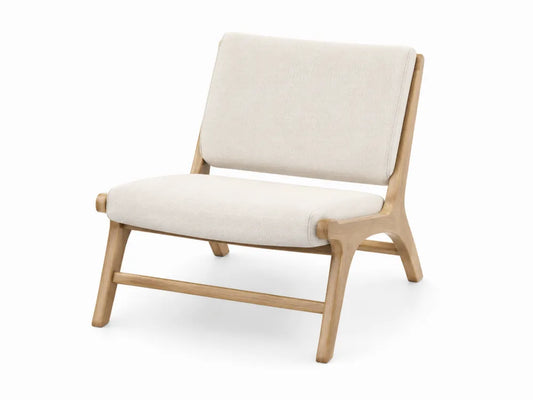 Sedia in legno con seduta in tessuto poliestere beige