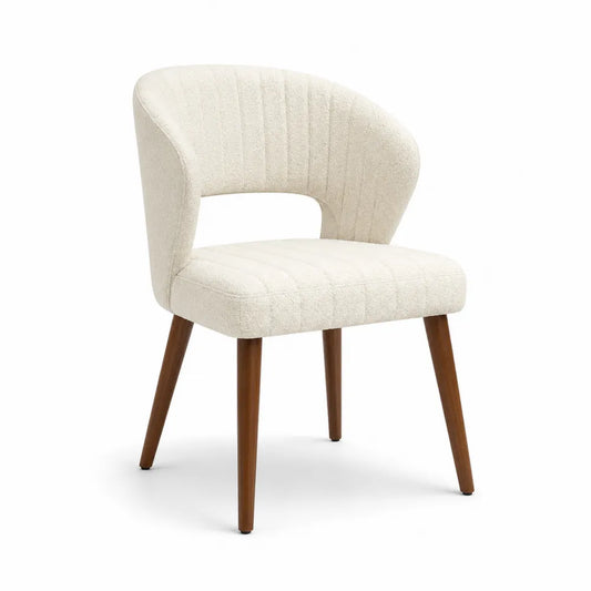 Sedia in Tessuto di Poliestere con Gambe in Legno