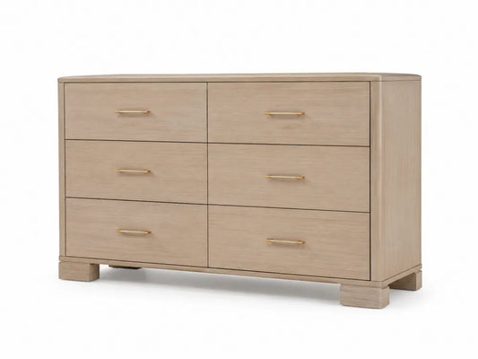 Cassettiera in Legno Chiaro con 6 Cassetti