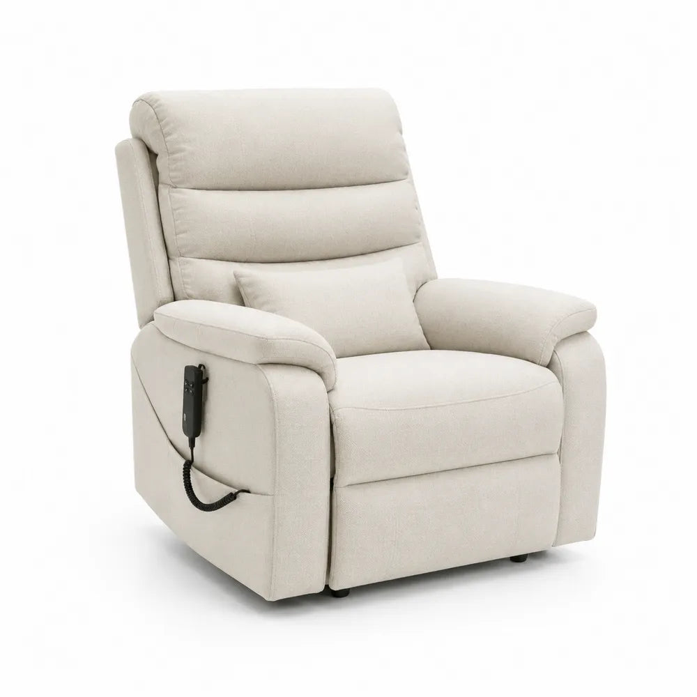 Poltrona reclinabile in tessuto poliestere beige