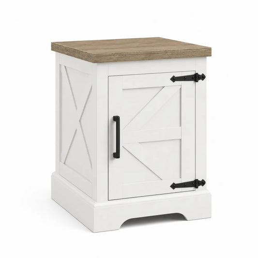 Comodino in legno e MDF con finitura bianca 40x40x60 cm